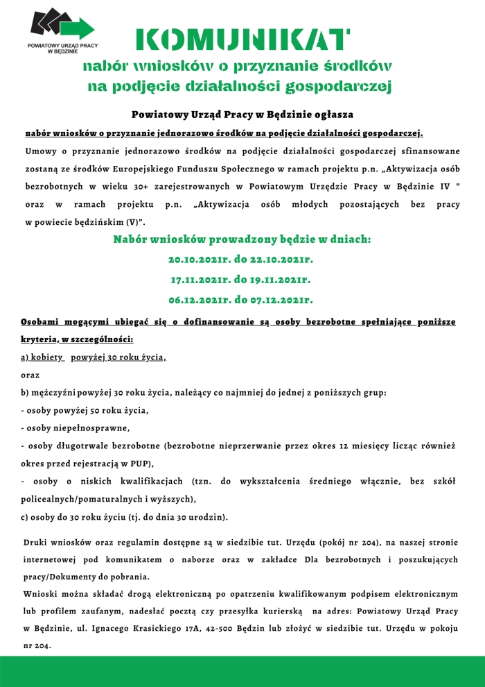 Plakat z treścią komunikatu