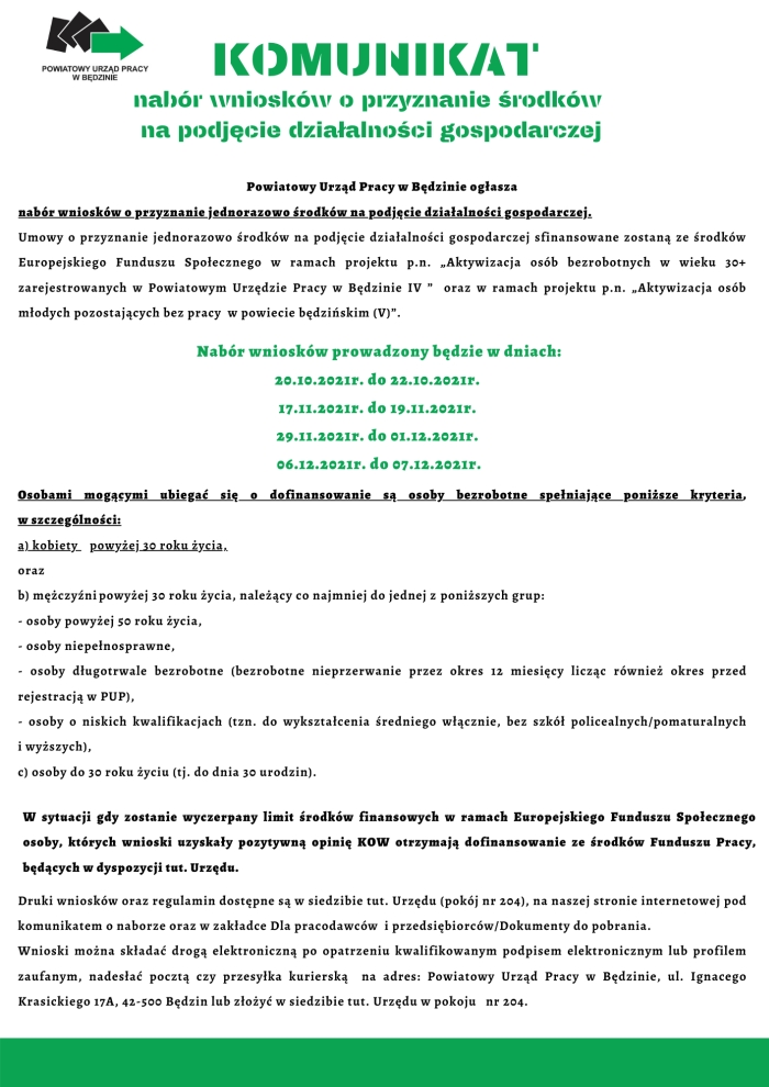 Plakat z treścią komunikatu