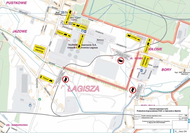 Mapa dotycząca czasowej organizacji ruchu