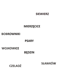 mapa powiatow bedzin